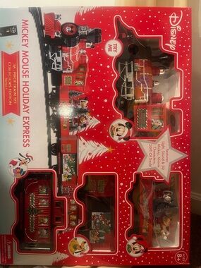 Disney Mickey Mouse Holiday Express Train Set - Red, Black, White 36 pc